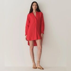 DÔEN Jora Linen Dress in Scarlet